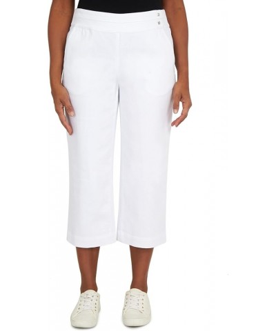 Women's Petite Banded Denim Capri White $18.43 Jeans