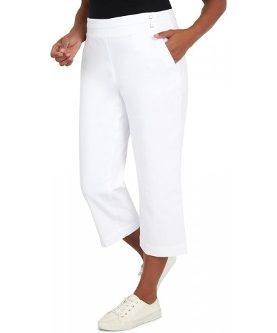 Women's Petite Banded Denim Capri White $18.43 Jeans