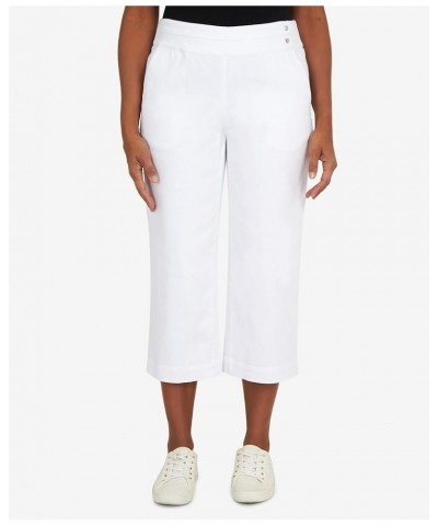 Women's Petite Banded Denim Capri White $18.43 Jeans