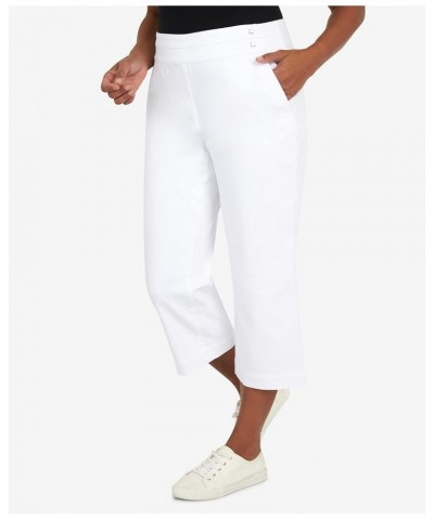 Women's Petite Banded Denim Capri White $18.43 Jeans