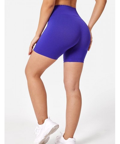 Seamless High Waisted Shorts for Women Smile Contour Biker Shorts Gym Yoga Workout 2 Solid Cobalt Without Contour $9.60 Activ...