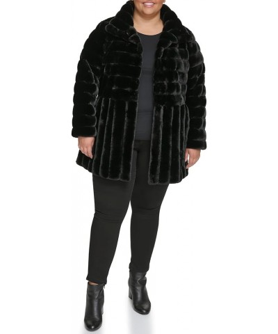 Women's Classic Mink Style Faux Fur Coat Black $46.48 Coats