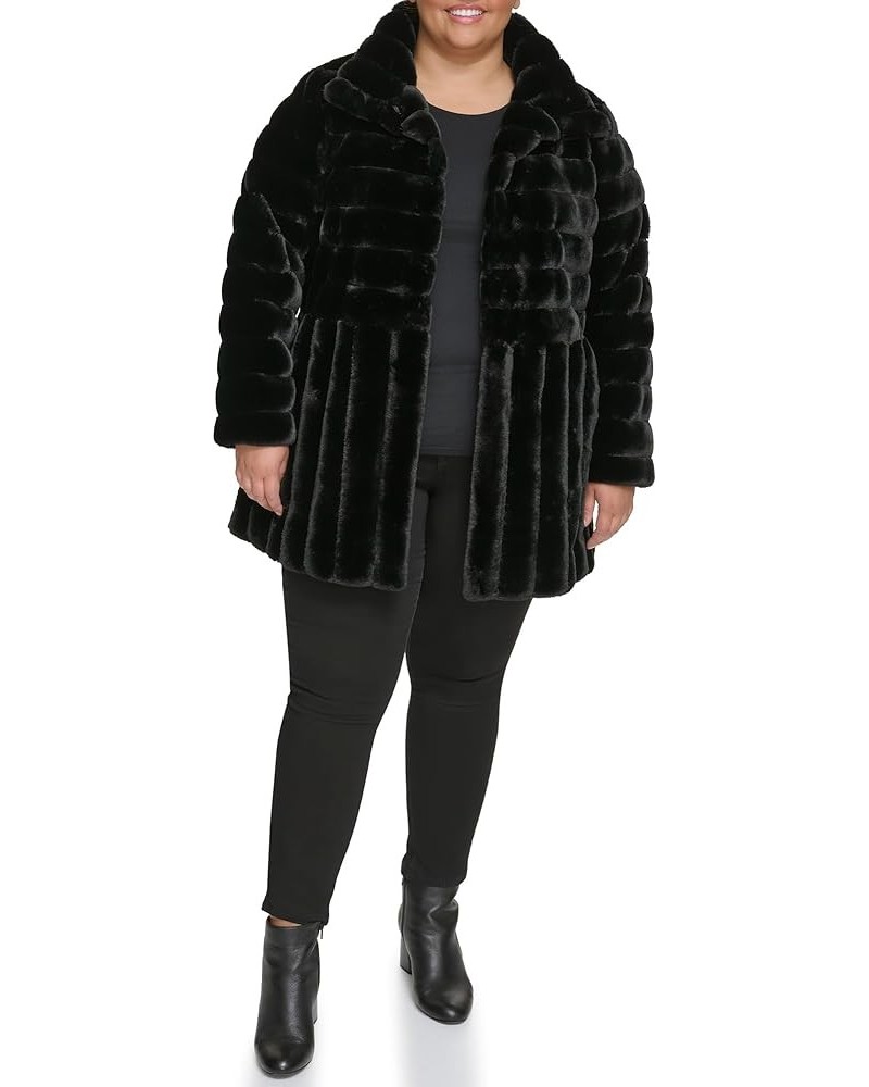 Women's Classic Mink Style Faux Fur Coat Black $46.48 Coats