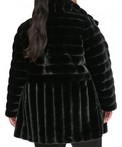 Women's Classic Mink Style Faux Fur Coat Black $46.48 Coats