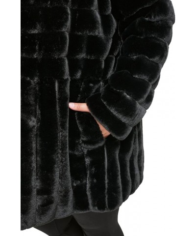 Women's Classic Mink Style Faux Fur Coat Black $46.48 Coats