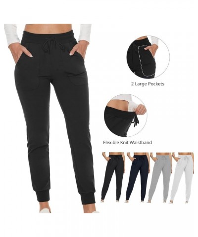 Womens Casual Elastic Waistband Running Active Joggers Drawstring Slim Fit Comfy Cuffed Ankle Sweatpants with Pockets Navy $8...