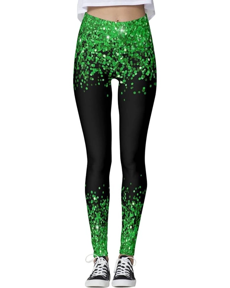 Holiday Printed Leggings Slim Tummy Control Summer Outfits High Waisted Green Pants for Running Cycling Yoga C3a-a $8.52 Acti...