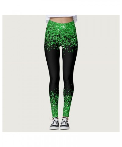 Holiday Printed Leggings Slim Tummy Control Summer Outfits High Waisted Green Pants for Running Cycling Yoga C3a-a $8.52 Acti...