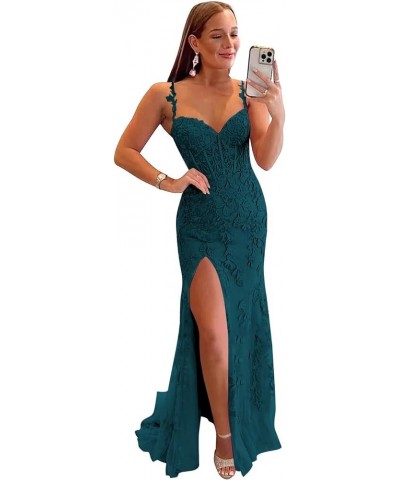 Mermaid Prom Dresses for Women Long Spaghetti Strap Formal Evening Gown Teal $40.28 Dresses