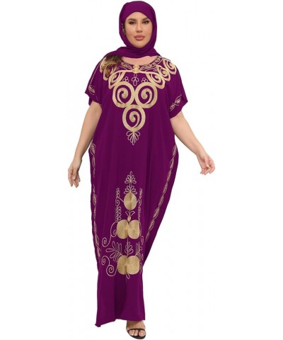 Plus Size Kaftan Dresses for Women Caftan Embroidered Maxi Dress Loungewear Bathing Suit Cover up Sundress Pink $10.00 Swimsuits