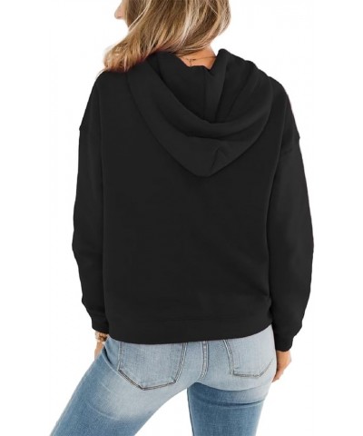 Women's Lightweight Pullover Hoodies Casual Long Sleeve Sweatshirts Tops with Pocket A Black $11.65 Hoodies & Sweatshirts