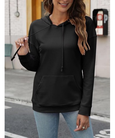 Women's Lightweight Pullover Hoodies Casual Long Sleeve Sweatshirts Tops with Pocket A Black $11.65 Hoodies & Sweatshirts