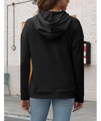 Women's Lightweight Pullover Hoodies Casual Long Sleeve Sweatshirts Tops with Pocket A Black $11.65 Hoodies & Sweatshirts