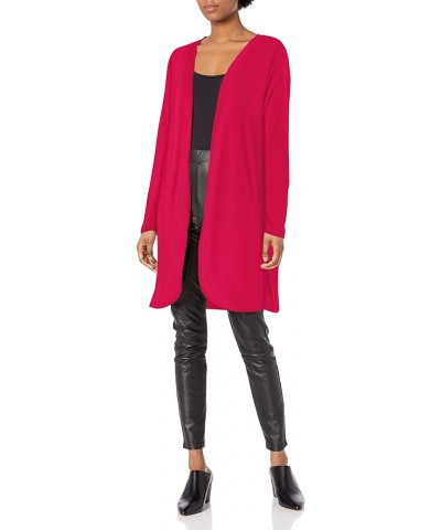 Women's Long Sleeve Open Front Cardigan Fuchsia $12.76 Sweaters