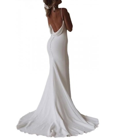 Women Sheer Top V Neck Lace Half Sleeves Beach Wedding Dresses Open Back Boho Bridal Gowns CD0011 Ivory7 $35.70 Dresses