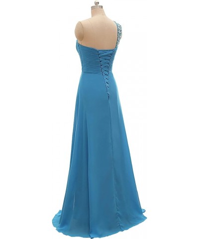 Women's One Shoulder Chiffon Floor-Length Evening Formal Prom Dresses Long Orange $36.26 Dresses