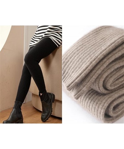 Women Pants Autumn Winter Cashmere Leggings Long Elastic Ladies Knit Pants Woman High Waisted Trousers Beige $34.93 Others