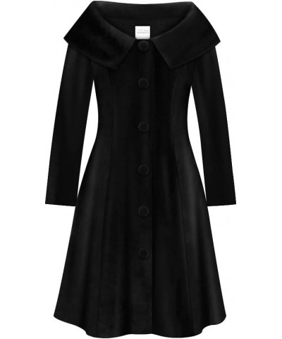 Womens Velvet Jacket Coat Black Plain $81.83 Jackets