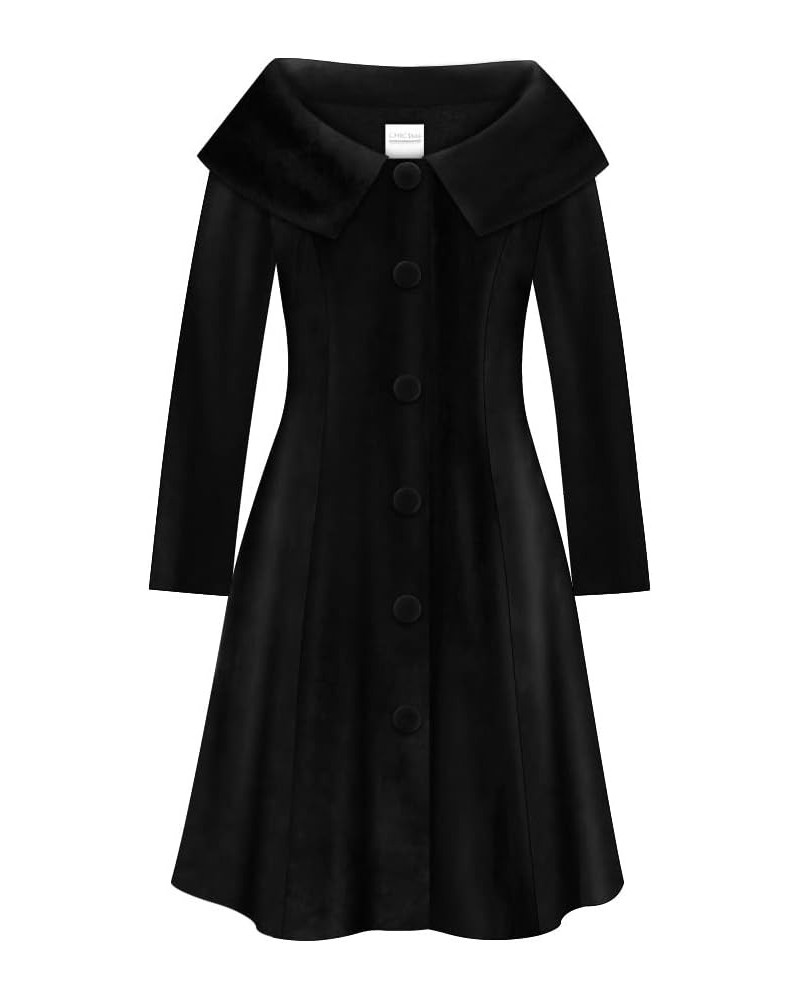 Womens Velvet Jacket Coat Black Plain $81.83 Jackets