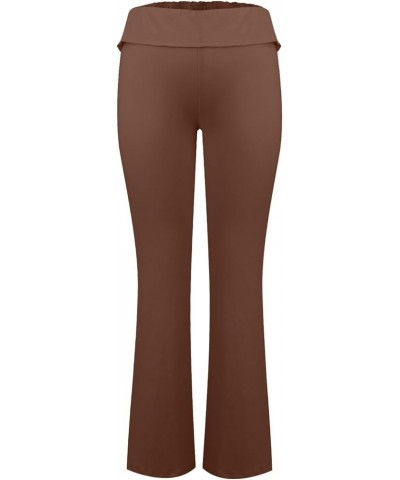 Flare Pants for Women 2024,Women's Fashion Slim Fit Low Waist Elastic Flare Yoga Pants Brown $9.85 Activewear