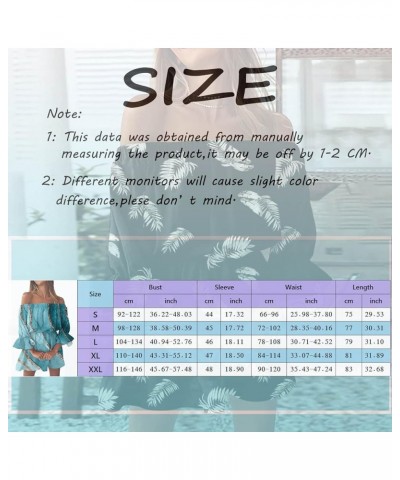 Summer Dresses for Women 2022 Beach Sexy Off Shoulder Tunic Sundresses Casual Loose Fit Bell Sleeve Mini Floral Dress A-019 $...