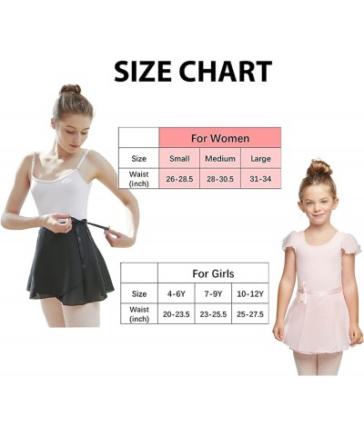 Girls Women Ballet Skirt Dance Wrap Skirt Chiffon Toddler Ballet Skirts Pink (Adjustable Tie) $8.60 Skirts