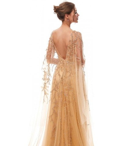 Womens Tulle Mermaid Sequin Evening Dress Formal Prom Gowns Long 5407-champagne $34.32 Dresses