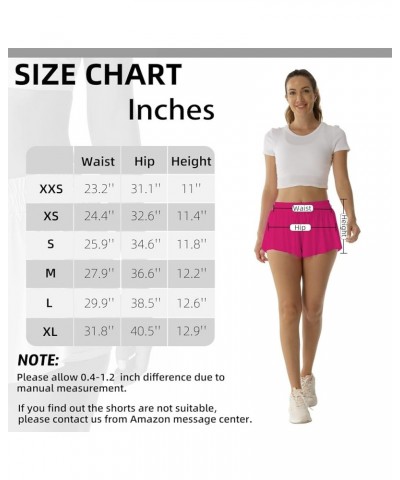 Flowy Athletic Shorts for Women Running Tennis Butterfly Shorts Girls 2-in-1 Double Layer Quick-Drying Comfy Shorts Magenta P...