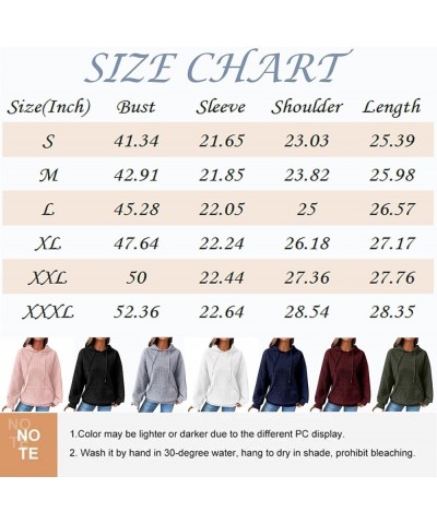 Women Hoodies Long Sleeve Drawstring Waffle Front Sweatshirts Solid Color Tops Pullover Fashion Clothes Pockets 1-wine $14.21...