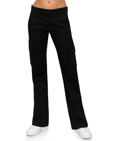 Women's Work Pants – Mid Rise Relaxed Fit Straight Leg Cargo Casual Trousers with Multi Pockets Black $20.70 Pants