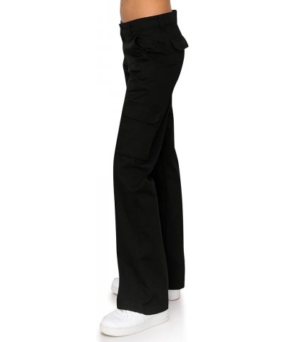 Women's Work Pants – Mid Rise Relaxed Fit Straight Leg Cargo Casual Trousers with Multi Pockets Black $20.70 Pants