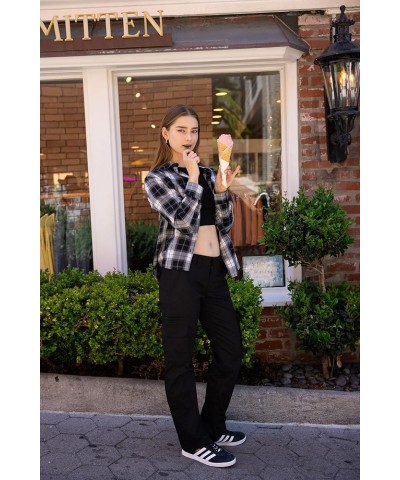 Women's Work Pants – Mid Rise Relaxed Fit Straight Leg Cargo Casual Trousers with Multi Pockets Black $20.70 Pants