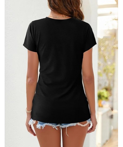 Womens Tshirts Short Sleeve Crew Neck Shirts Fitted Basic Tees A: Black $11.00 Tops