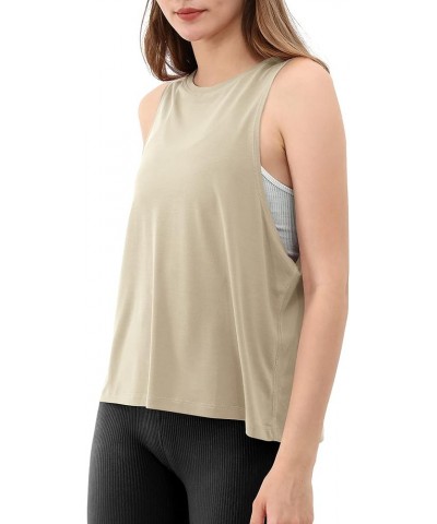 3-Pack Loose Tank Tops for Women Sleeveless Gym Athletic Workout Tops Yoga Shirts Abalone (Long)-1 Pack $13.52 Activewear