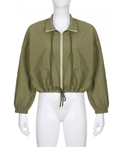 Trendy Crop Jacket for Women or Teen Gilrs Y2k Cropped Top Green 1 $15.59 Jackets