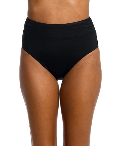 Women's Standard Island Goddess Cinch Back High Waist Bottom Black $29.66 Swimsuits