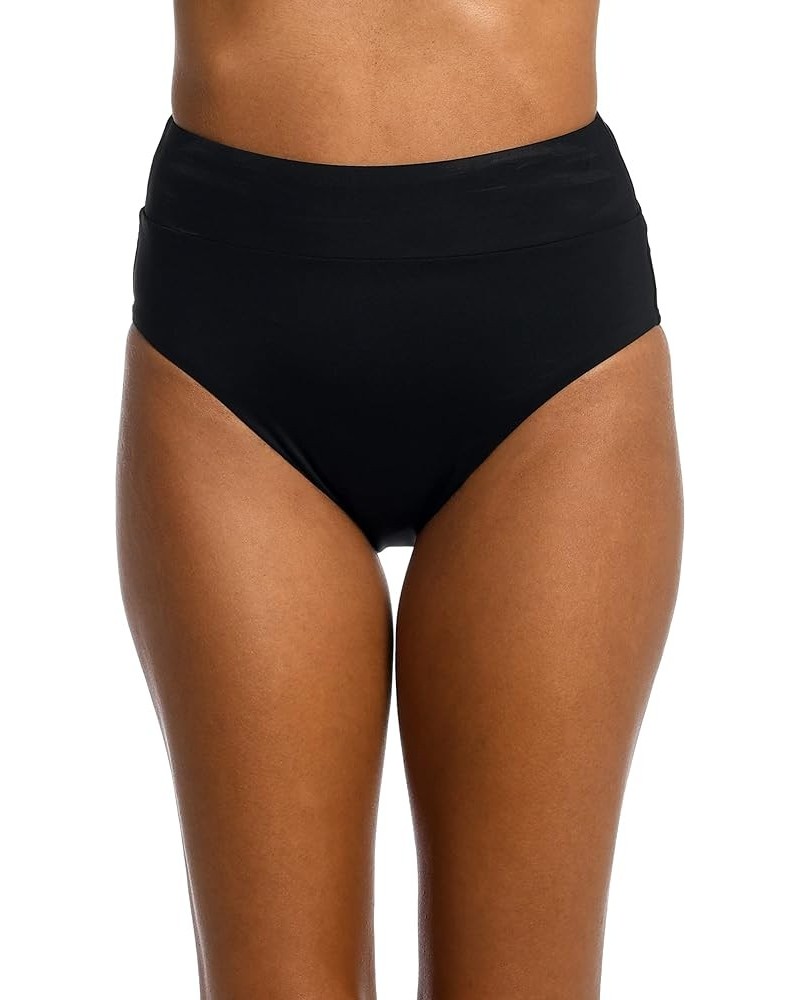 Women's Standard Island Goddess Cinch Back High Waist Bottom Black $29.66 Swimsuits