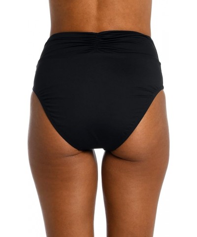 Women's Standard Island Goddess Cinch Back High Waist Bottom Black $29.66 Swimsuits