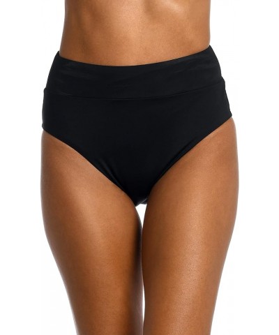 Women's Standard Island Goddess Cinch Back High Waist Bottom Black $29.66 Swimsuits