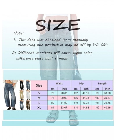 Barrel Jeans Women,Womens Baggy Mid Rise Jeans Wide Leg Boyfriend Denim Harem Cropped Pants Vintage Barrel Jeans Y2k Z2-brown...