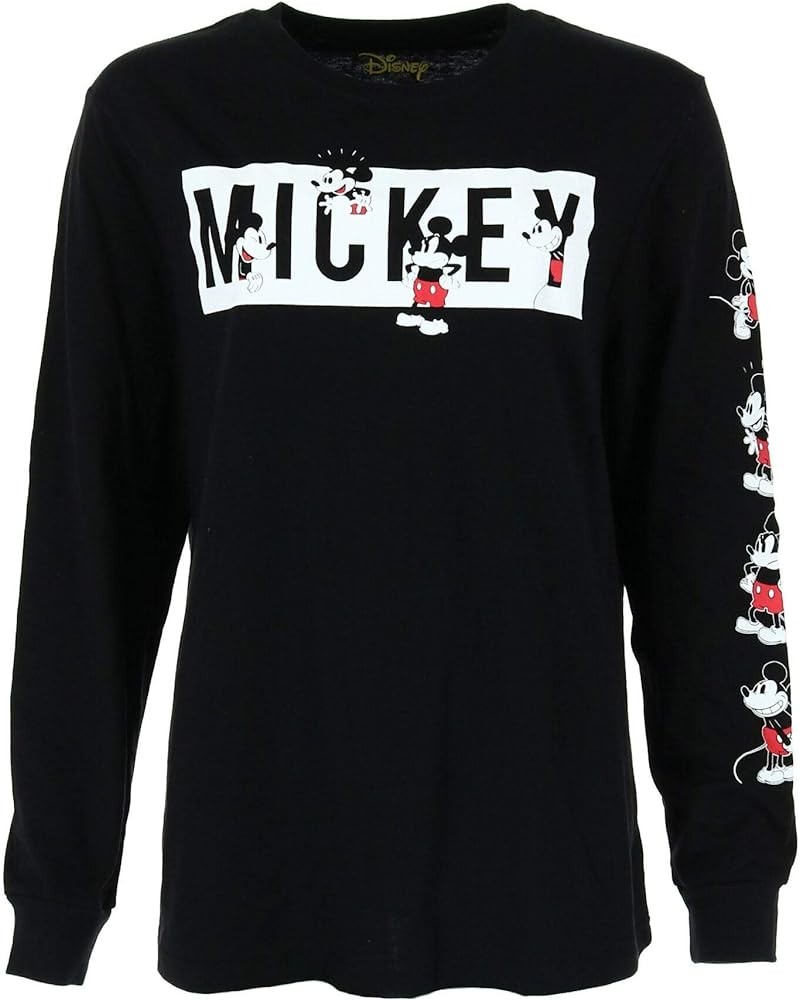 Disney Adult Many Mickey Long Sleeve Top Black $14.05 T-Shirts