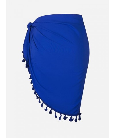 Womens Sarong Coverups Chiffon Short Swimsuit Wrap Skirt Beach Bikini Tie Cover Up Wraps with Tassel Blue $19.46 Others