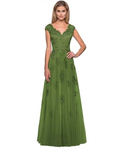 V-Neck Tulle Mother of Bride Dresses with Pockets A-line Mother of The Groom Dresses Formal Wedding Guests Dresses Olive $32....