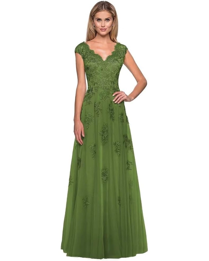 V-Neck Tulle Mother of Bride Dresses with Pockets A-line Mother of The Groom Dresses Formal Wedding Guests Dresses Olive $32....