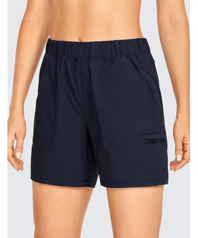 Women's Lightweight Cargo Hiking Shorts with Belt 6'' - Stretch Long Summer Athletic Outdoor Workout Shorts Pockets Navy $18....