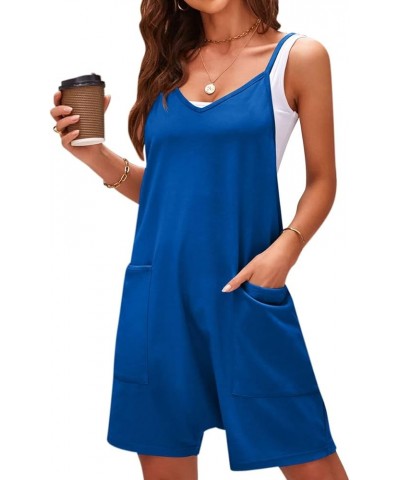 Women Summer Casual Shorts Overall Rompers Loose Sleeveless Overalls Short Jumpsuits with Pockets As8181-13 $11.39 Overalls