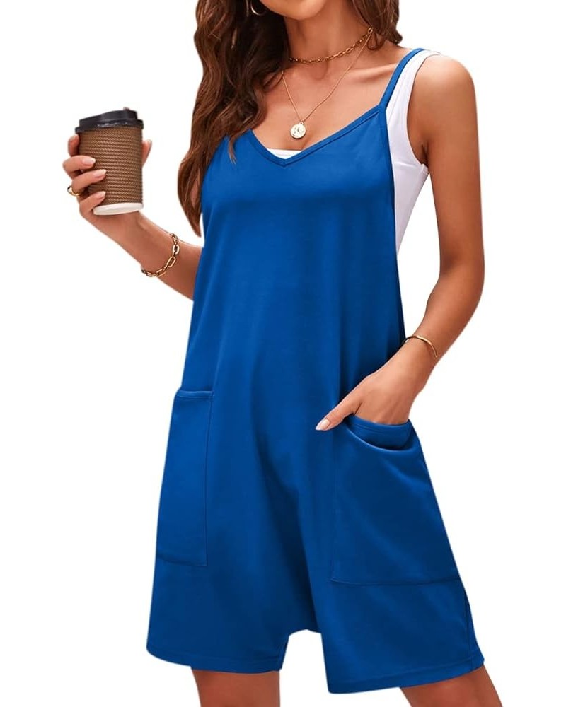 Women Summer Casual Shorts Overall Rompers Loose Sleeveless Overalls Short Jumpsuits with Pockets As8181-13 $11.39 Overalls