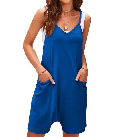 Women Summer Casual Shorts Overall Rompers Loose Sleeveless Overalls Short Jumpsuits with Pockets As8181-13 $11.39 Overalls