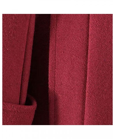 Womens Winter Lapel Slim Coat Trench Jacket Long Parka Overcoat Outwear Wine Red $24.19 Coats