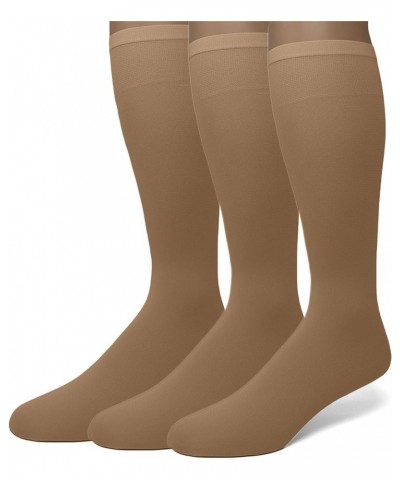 Women's Opaque Stretchy Nylon Knee High Trouser Socks, 3-Pairs Nude $10.79 Socks